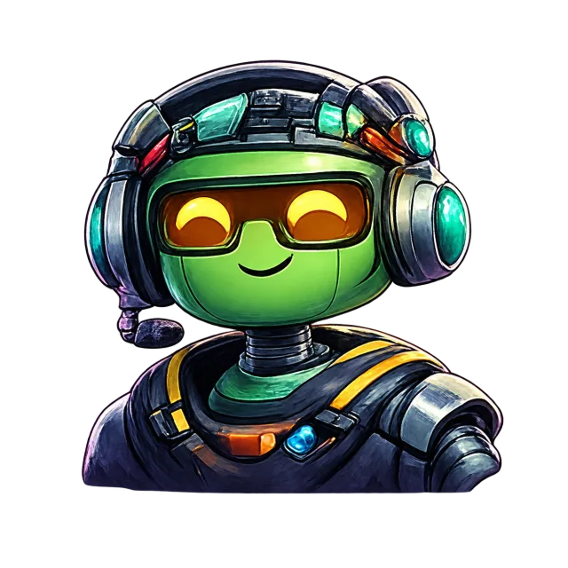 Agent Louis, a friendly robot wearing a headset